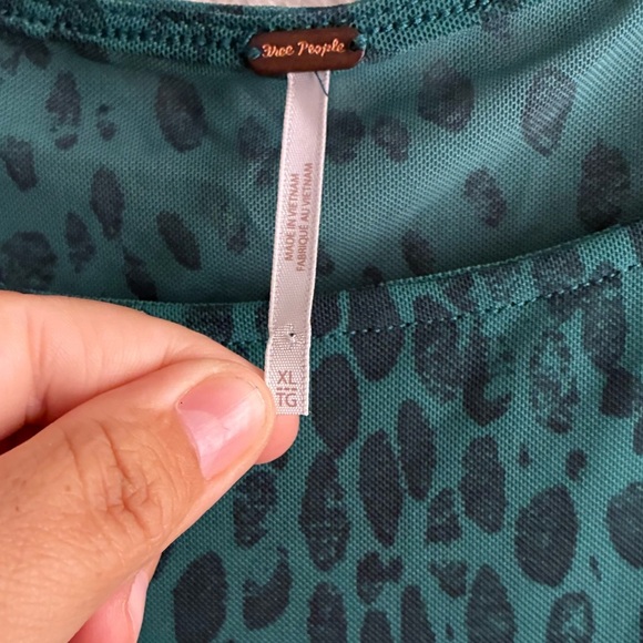 Free People Katana Green Animal Print Mini Dress XL - Picture 12 of 14